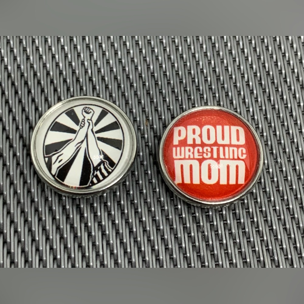Wrestling Snap Button Charm Set of 2